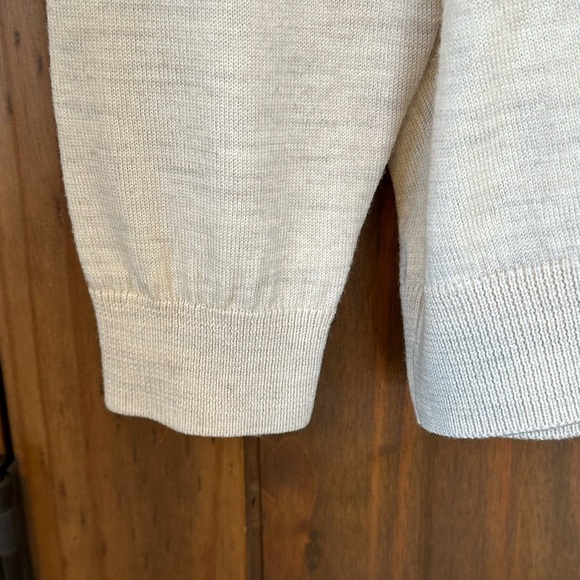 Turnbury 100%  Merino Wool Cream Pullover Lightweight Sweater with Collar Sz L - Picture 6 of 11